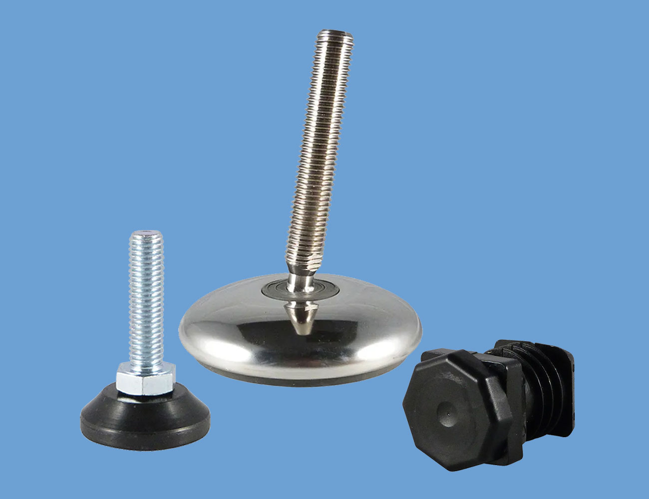 Adjustable feet and machine feet