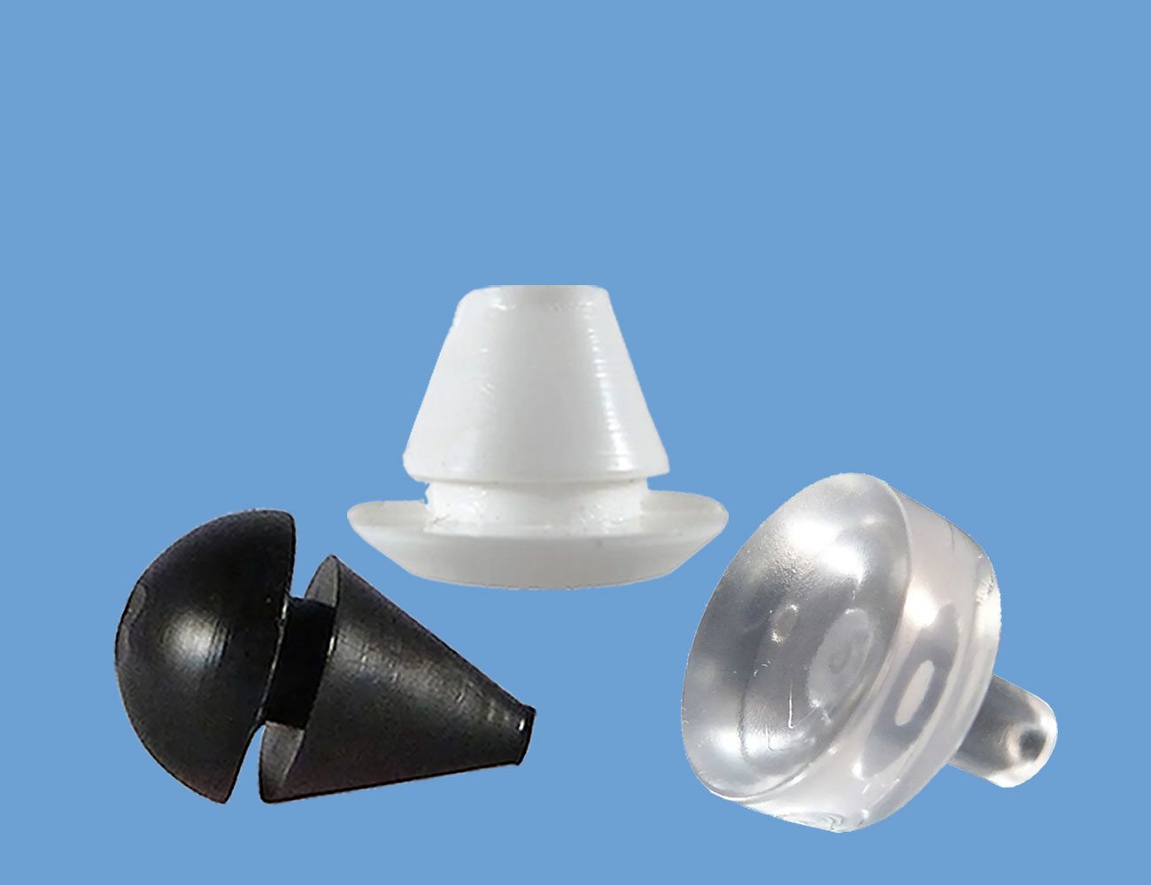 Push in feet and glass buffers