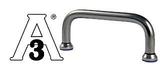 Stainless steel handle bar with gasket seal - USDA & 3A approved