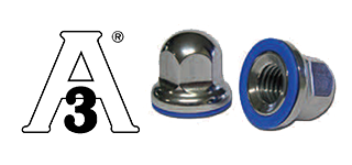 Domed cap nuts of stainless steel with gasket seal - USDA & 3A approved
