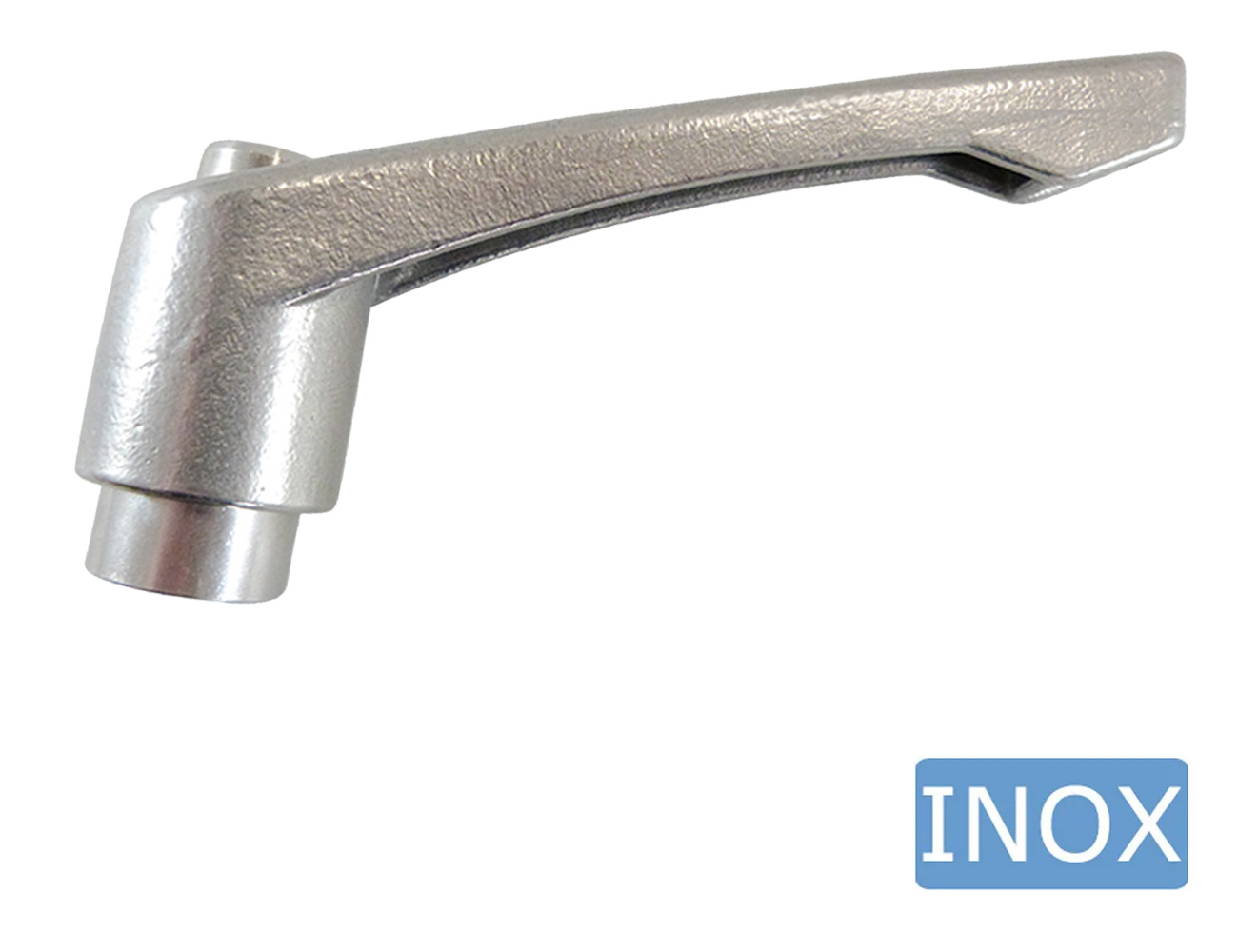 Adjustable clamping handle, all stainless steel - threaded bush