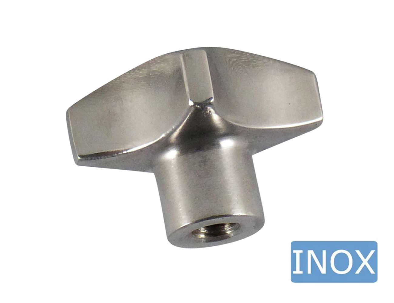 Stainless steel four-lobe knob - DIN 6335 - internal thread