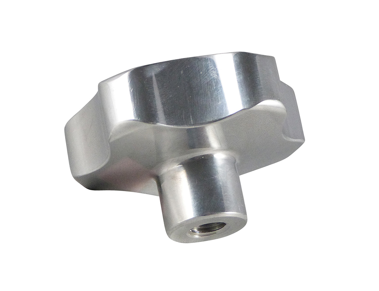 Aluminium star knob - tapped blind hole