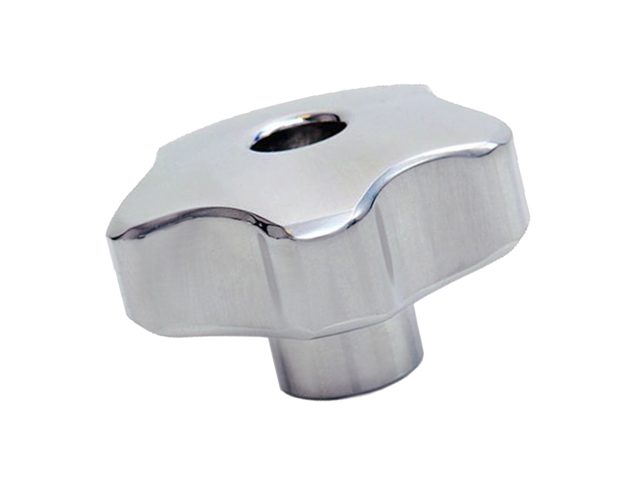 Aluminium star knob - tapped clearance hole