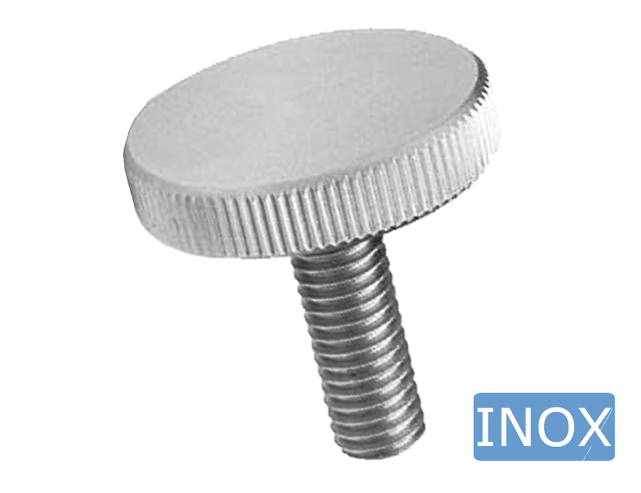 Knurled thumb screws low type - stainless steel - DIN 653