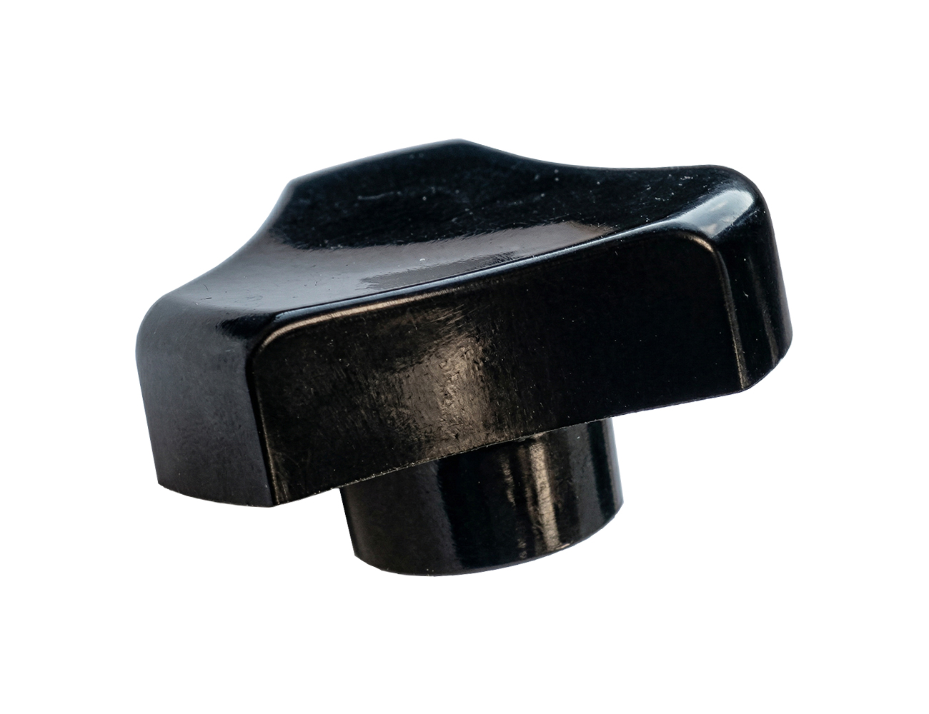 Triangular star knob - PF bakelite - threaded insert