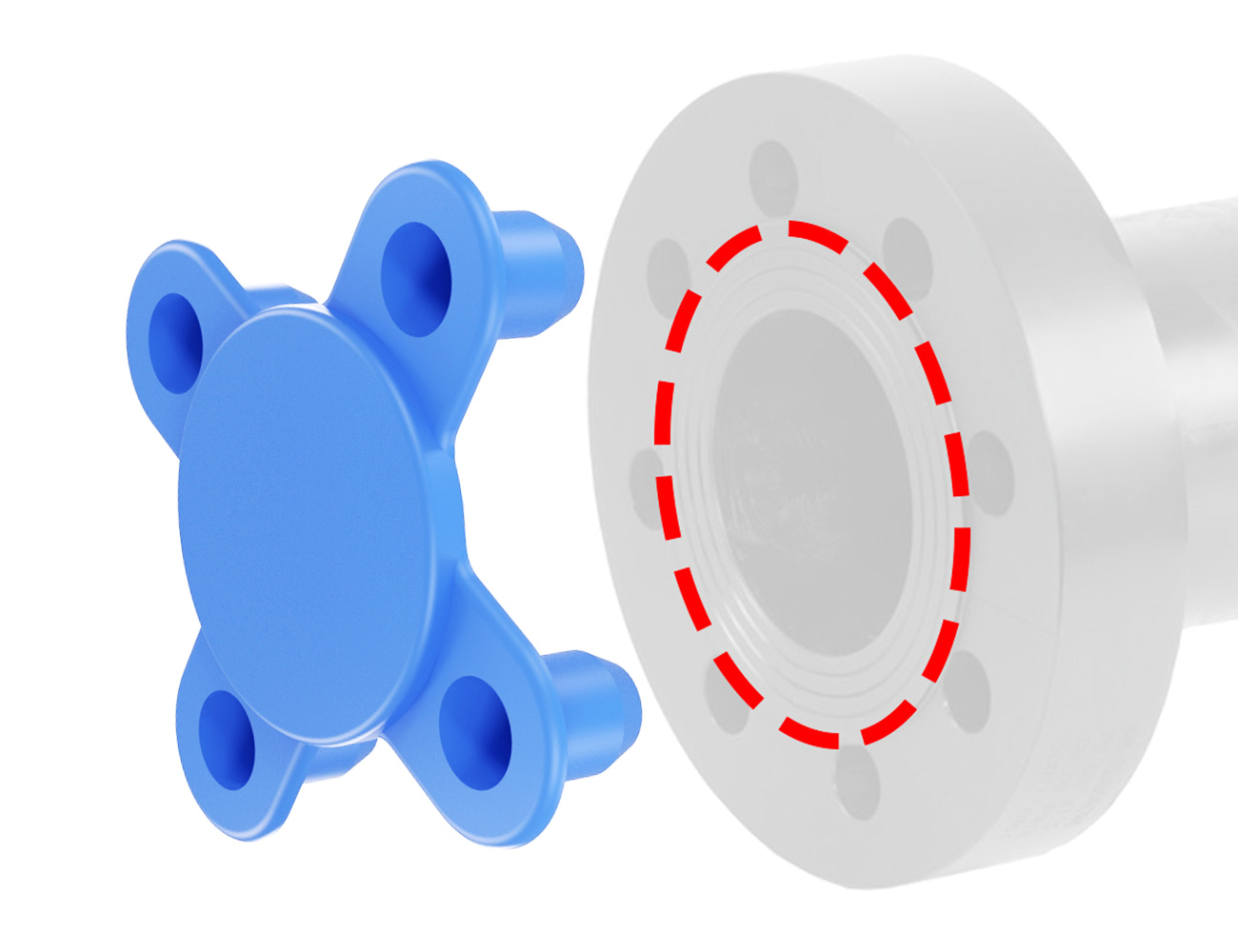Stud hole flange protector push-in 1/2" 125-150 lbs