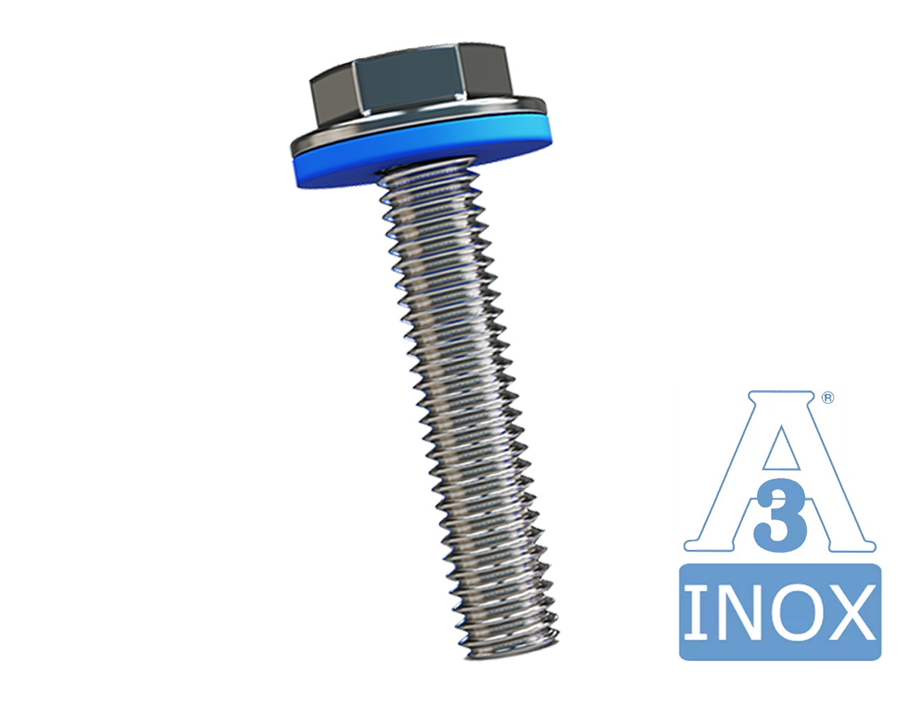 Hexagonal flange bolt stainless steel - hygiene 3A