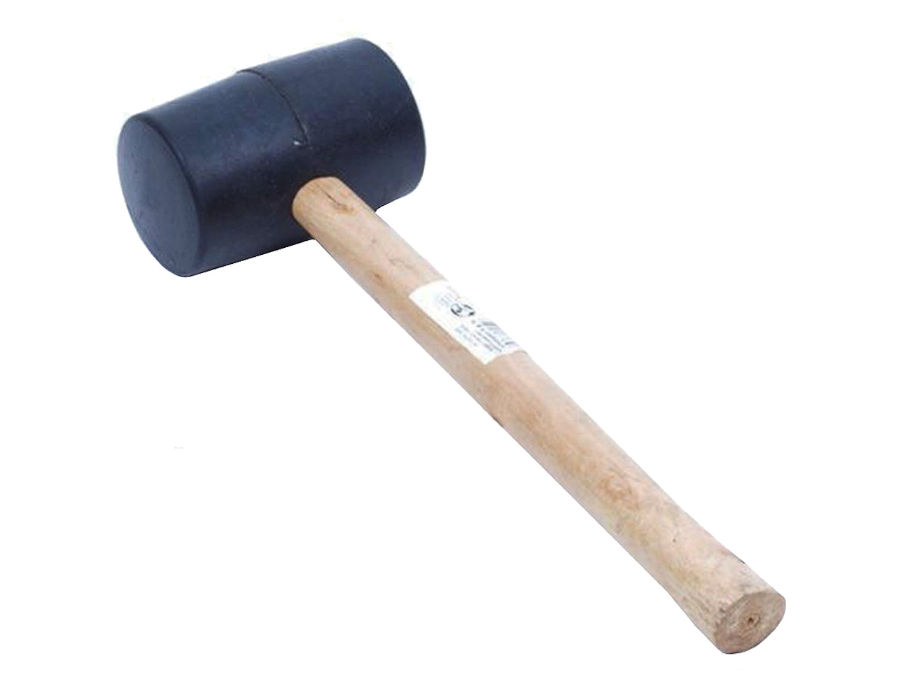 Rubber hammer with wooden shaft