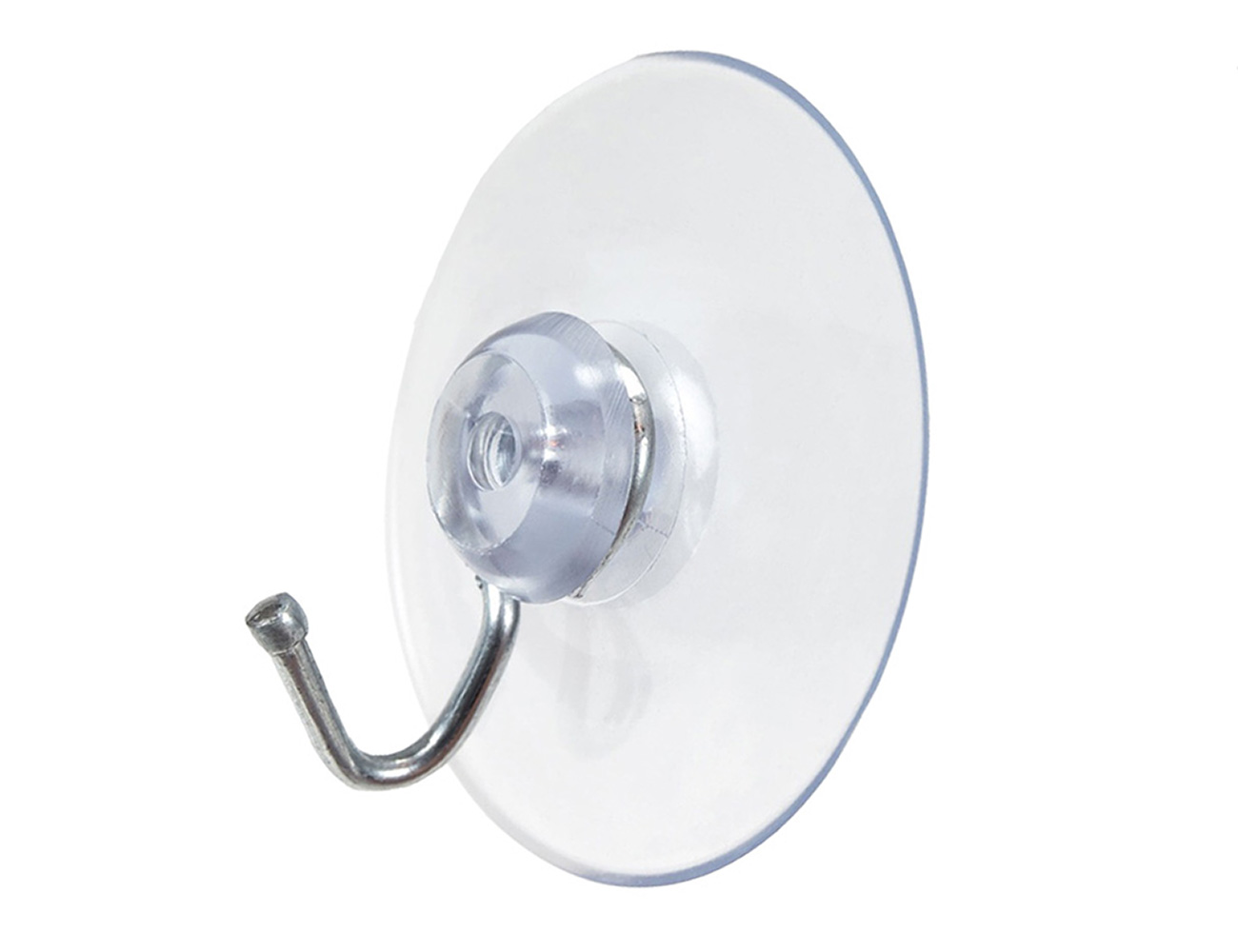 Suction cup with metal hook