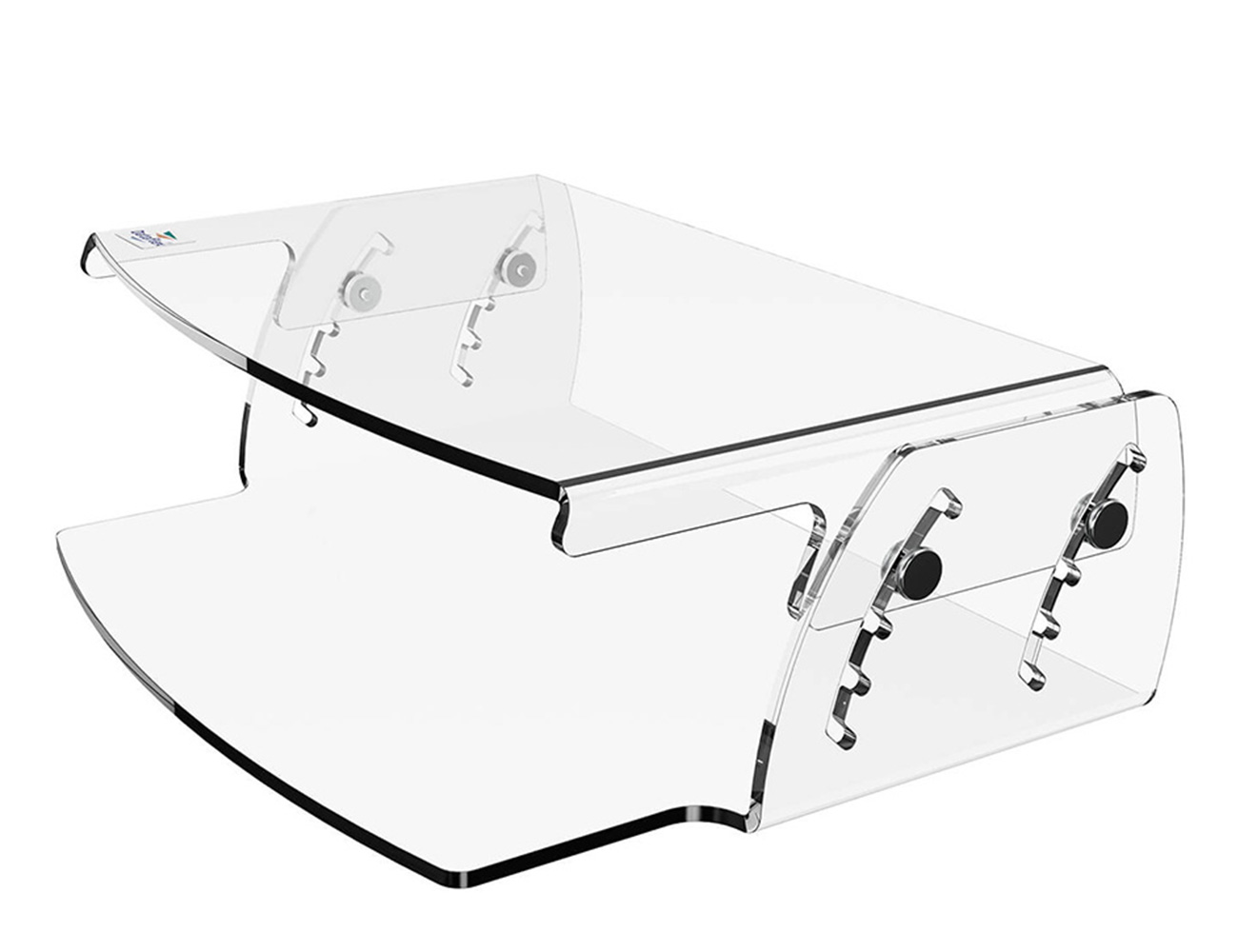 Adjustable monitor riser desk shelf - clear transparent