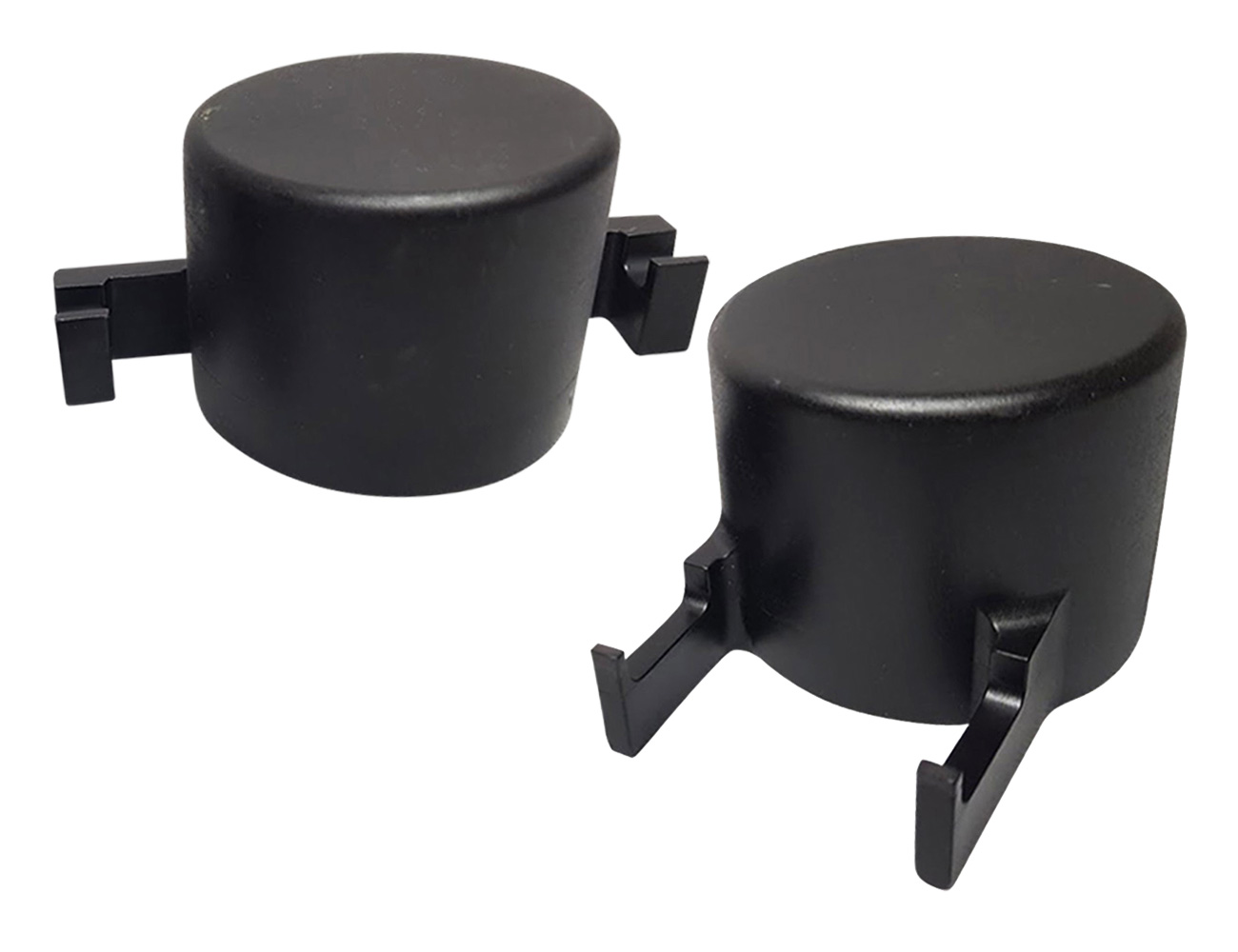 Post caps with mounting hooks for security mesh fencing - round