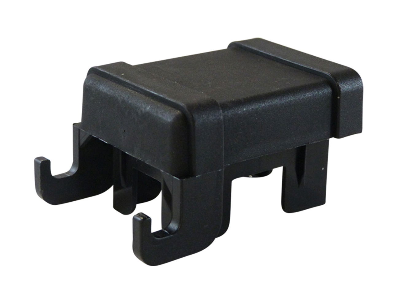 Post caps with mounting hooks for security mesh fencing – square/rectangular