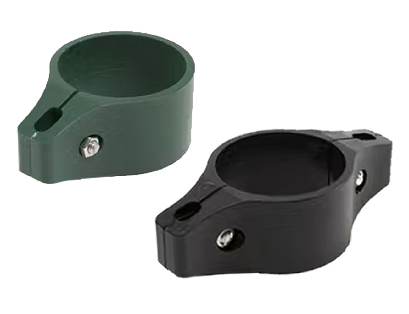 Clamps for round fencing posts - plastic