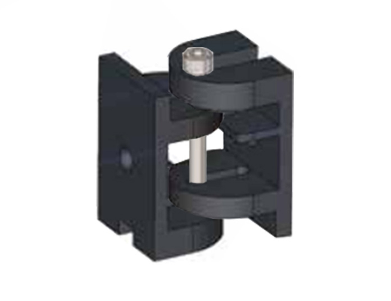 Hinge piece for blind connectors for hollow bar fencing