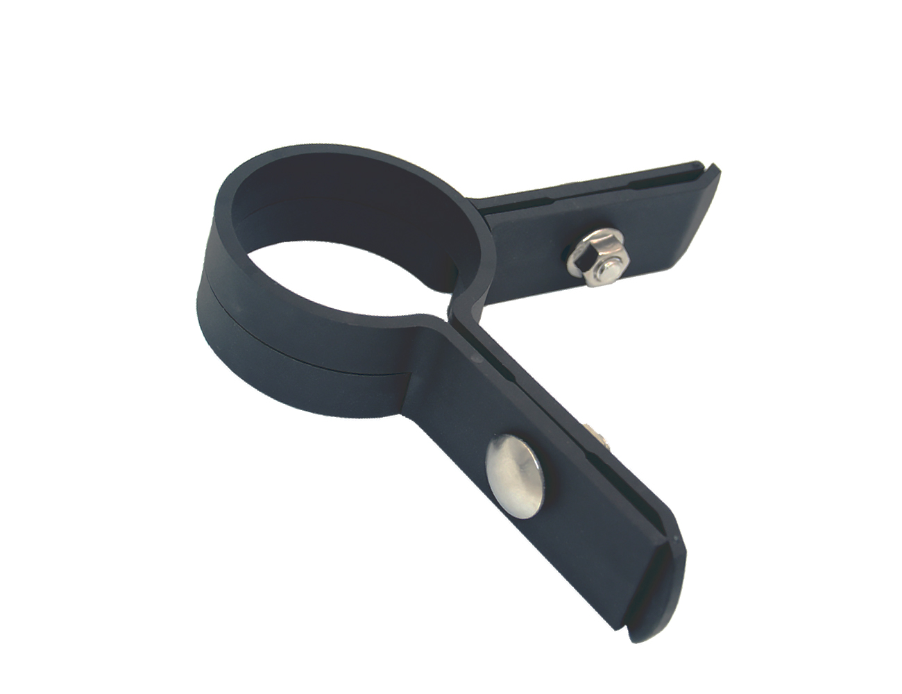 Corner clamp for fencing posts Ø60mm - variable - PA - incl. nuts and bolts - black