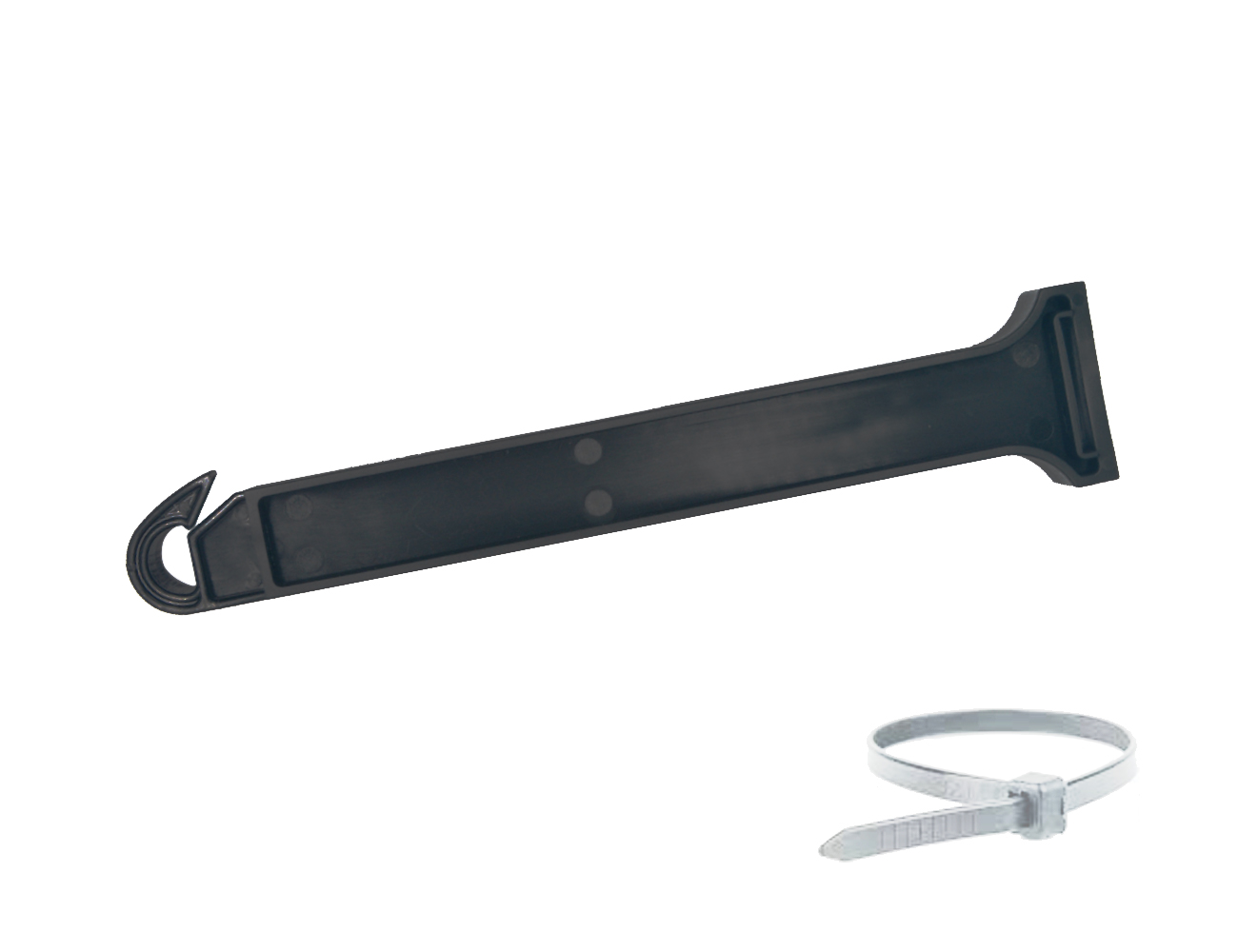 Stand off insulator for wire/rope - cable tie fixing - black - 80mm