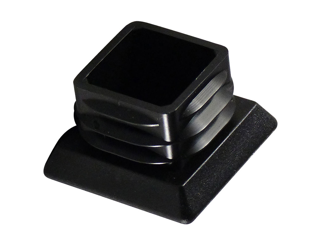 Square end cap inserts with enlarged base