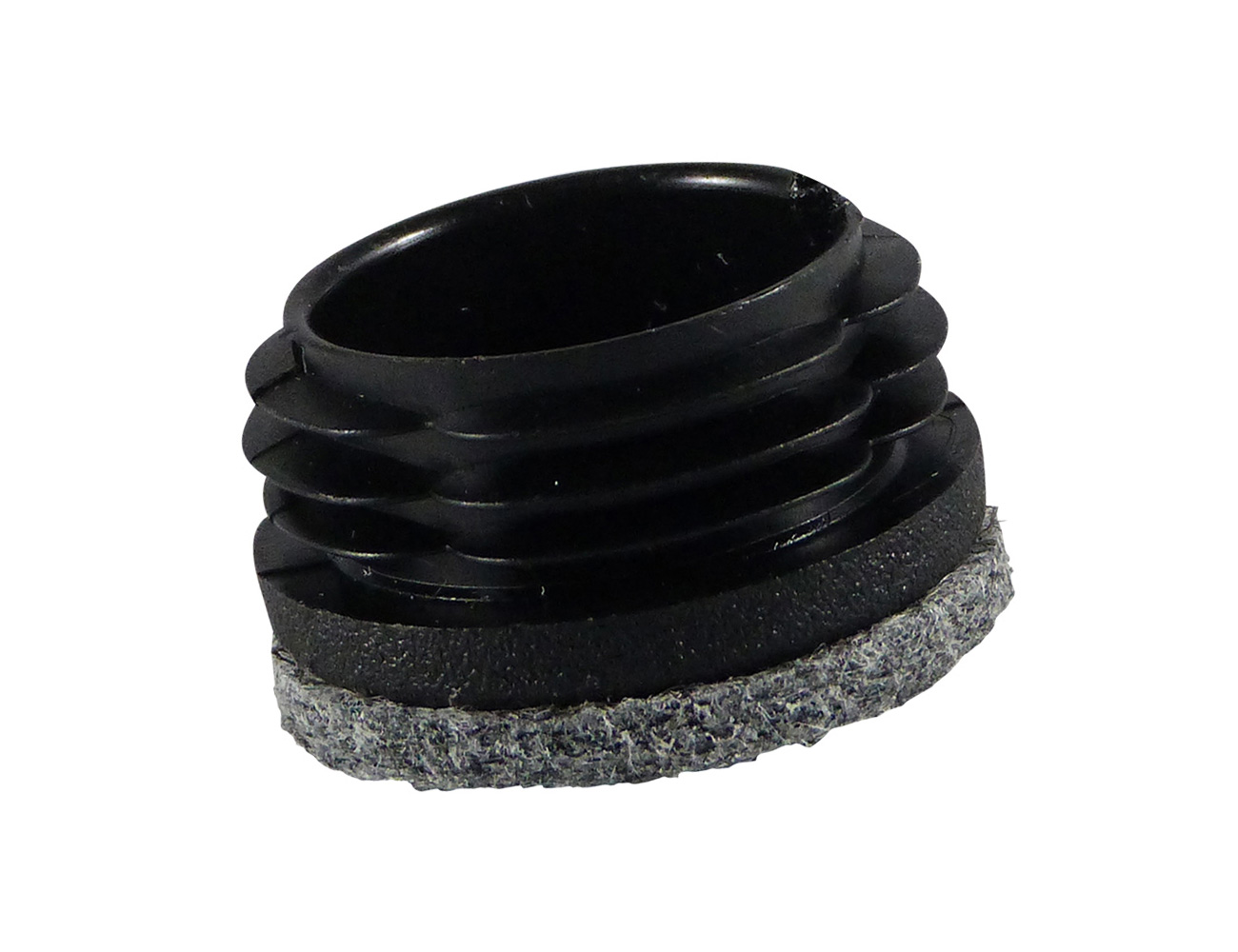 End cap inserts with felt pad for round tube