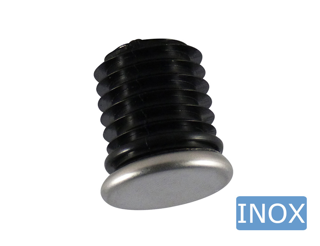 End cap inserts with stainless steel pad for round tube