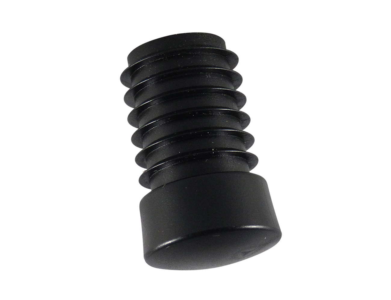 End cap inserts with extended tapered head for round tube