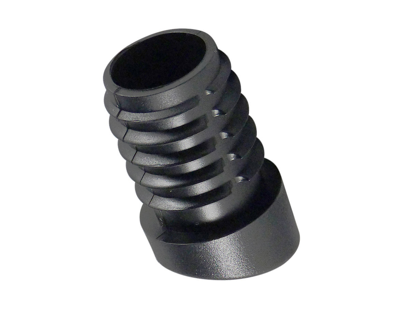 End cap inserts with angled base for round tube