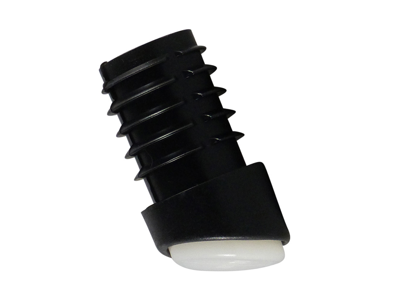 End cap inserts with angled base and PU anti-slip pad for round tube
