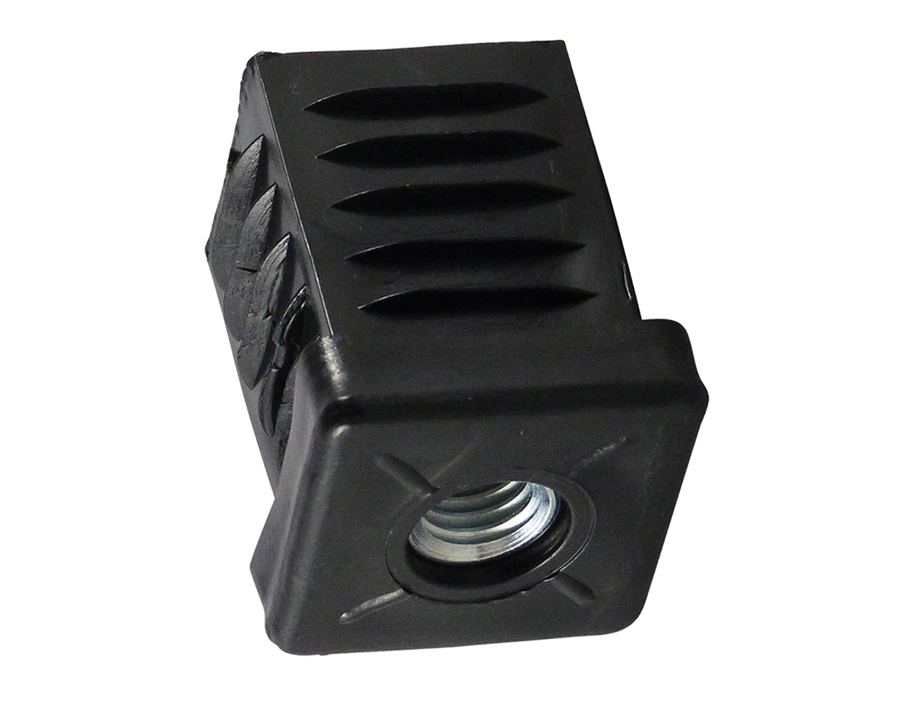 Tube inserts with threaded metal bush for attaching castors – square