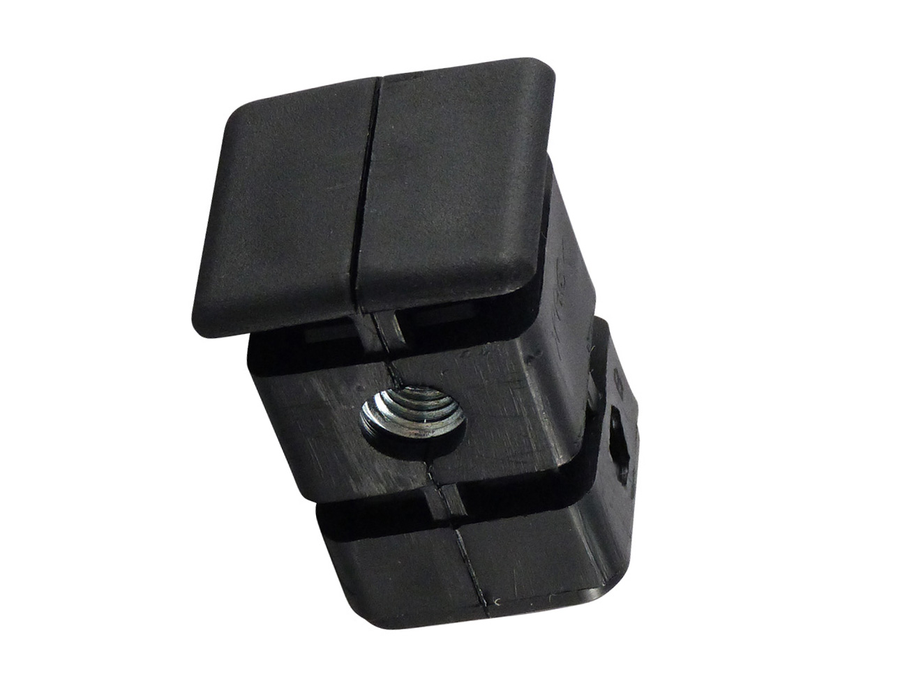 Offset-height corner connector with head for square tube traverses