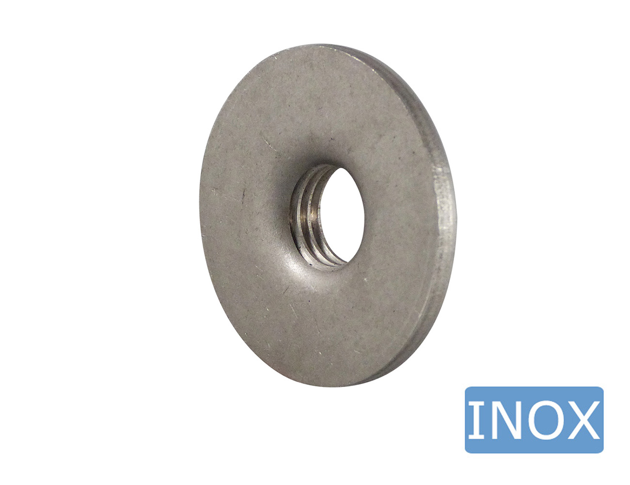Stainless steel threaded weld plate – round