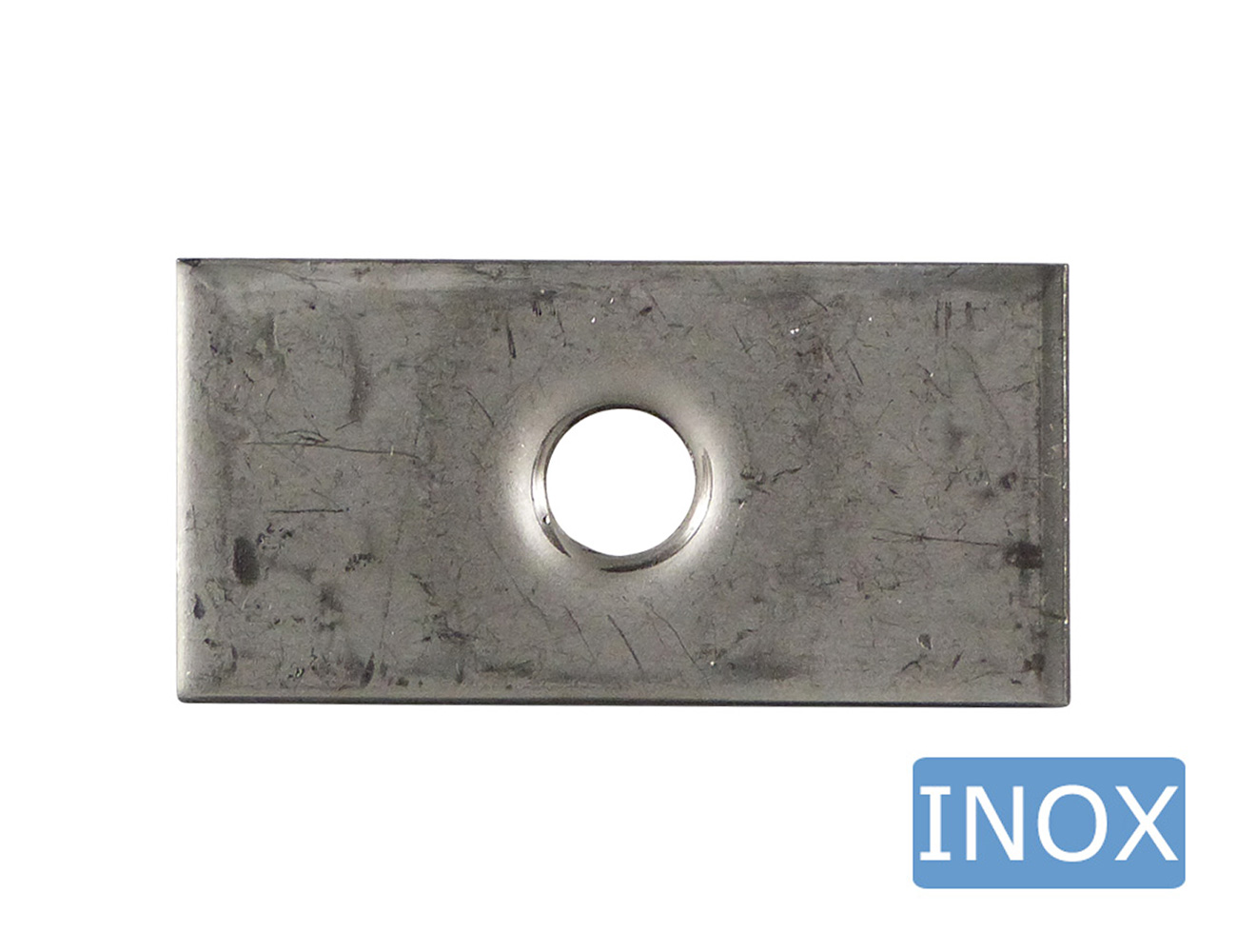 Stainless steel threaded weld plate – rectangular