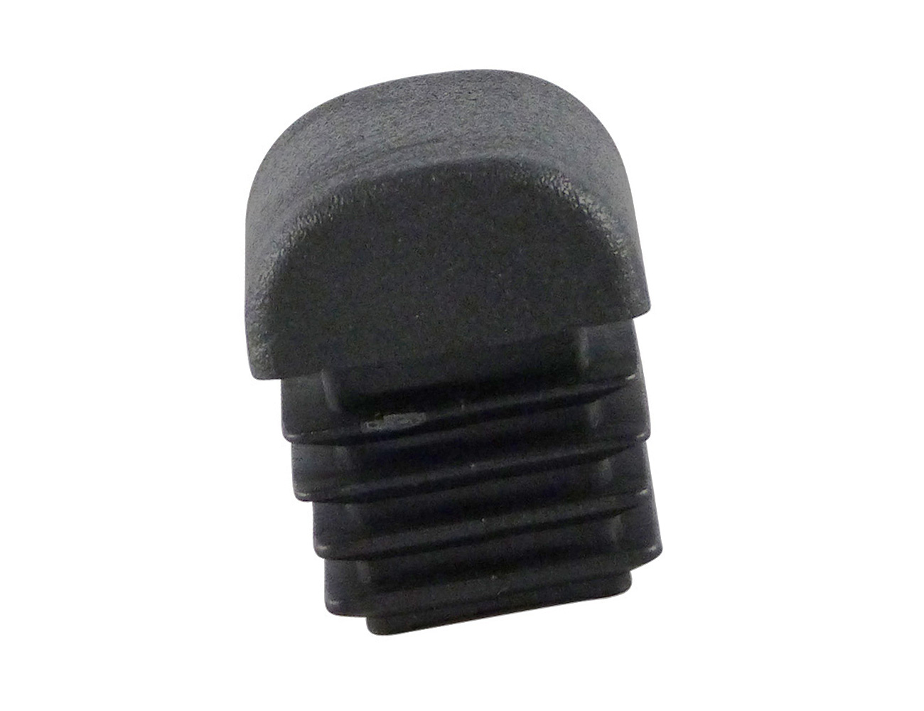 Square end cap inserts with curved/domed base