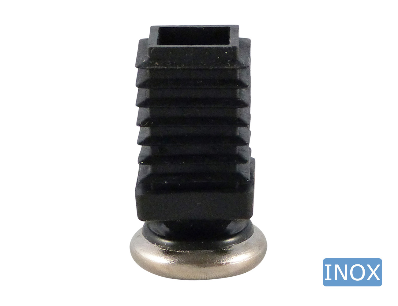 Tiltsert end caps with stainless steel pad for square tube