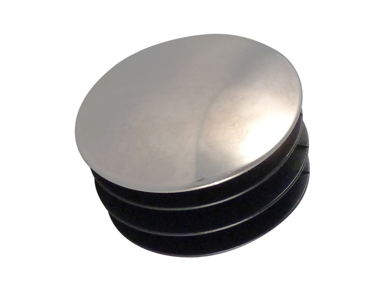 Round end cap inserts - nickelled metal cover