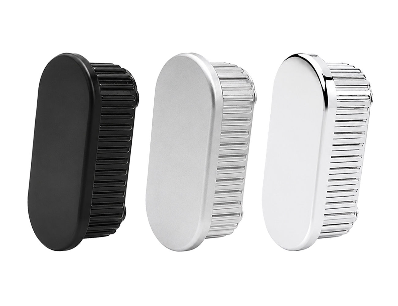 End cap inserts for flat oval tube - ABS - black or chrome-plated