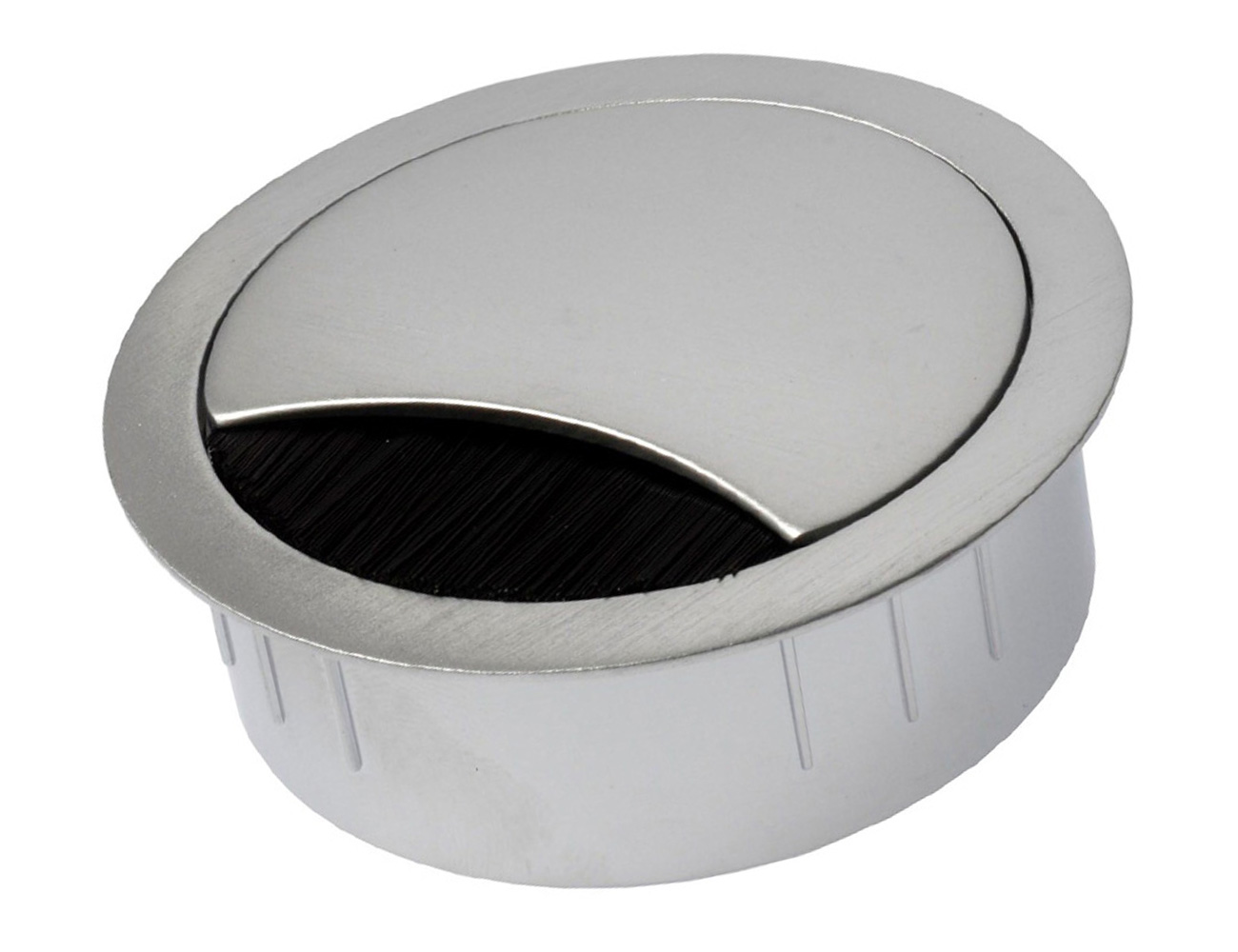 Cable hole tidy, alloy - 2-piece design - round
