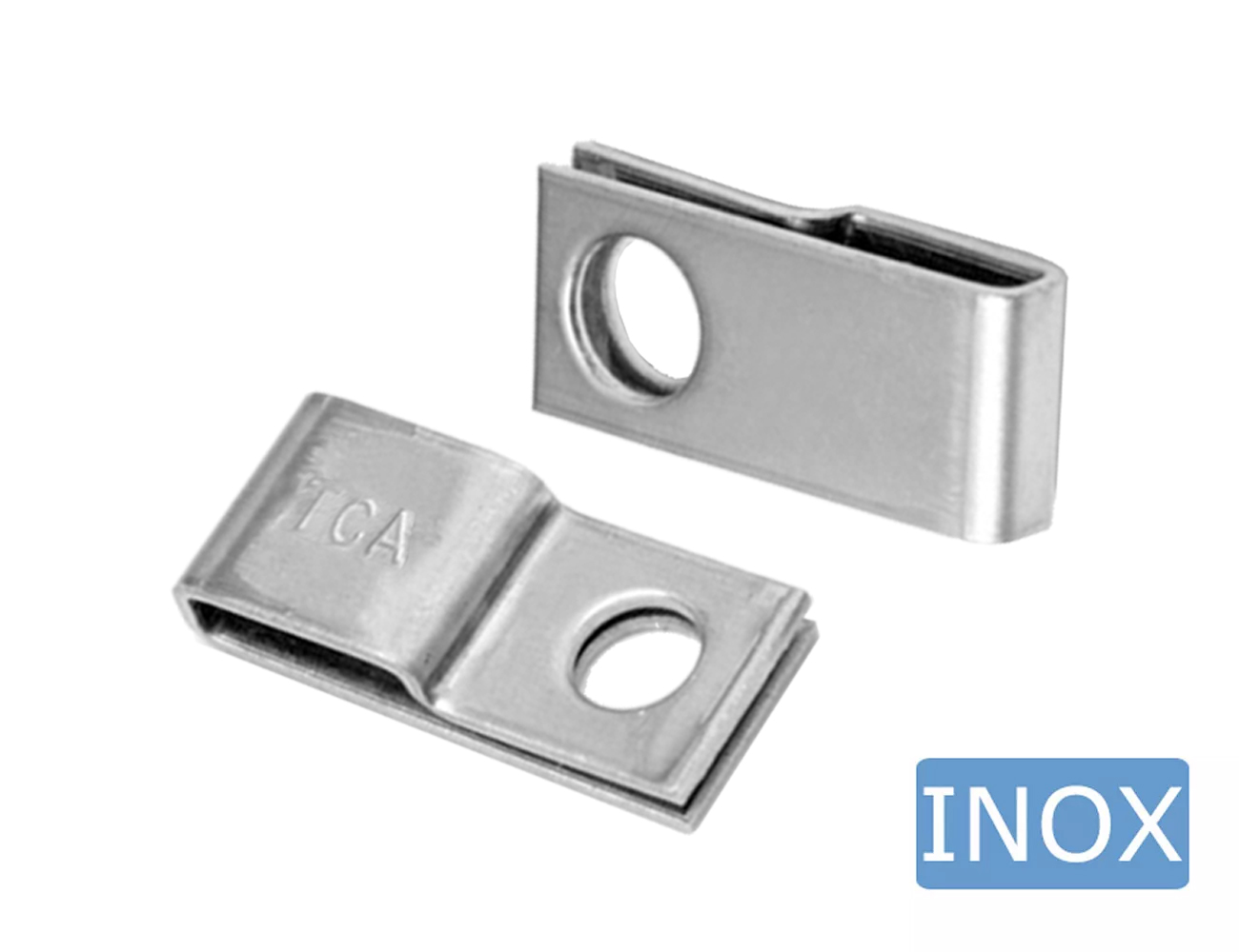 Cable tie mounts screw fix - P-shape - max. strap width 10mm - stainless steel 316 - bore Ø4mm (packed per 100)