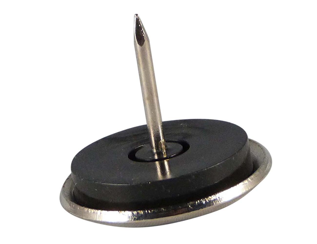 Nail-on nickel-plated glides - sound-deadening and cushioned