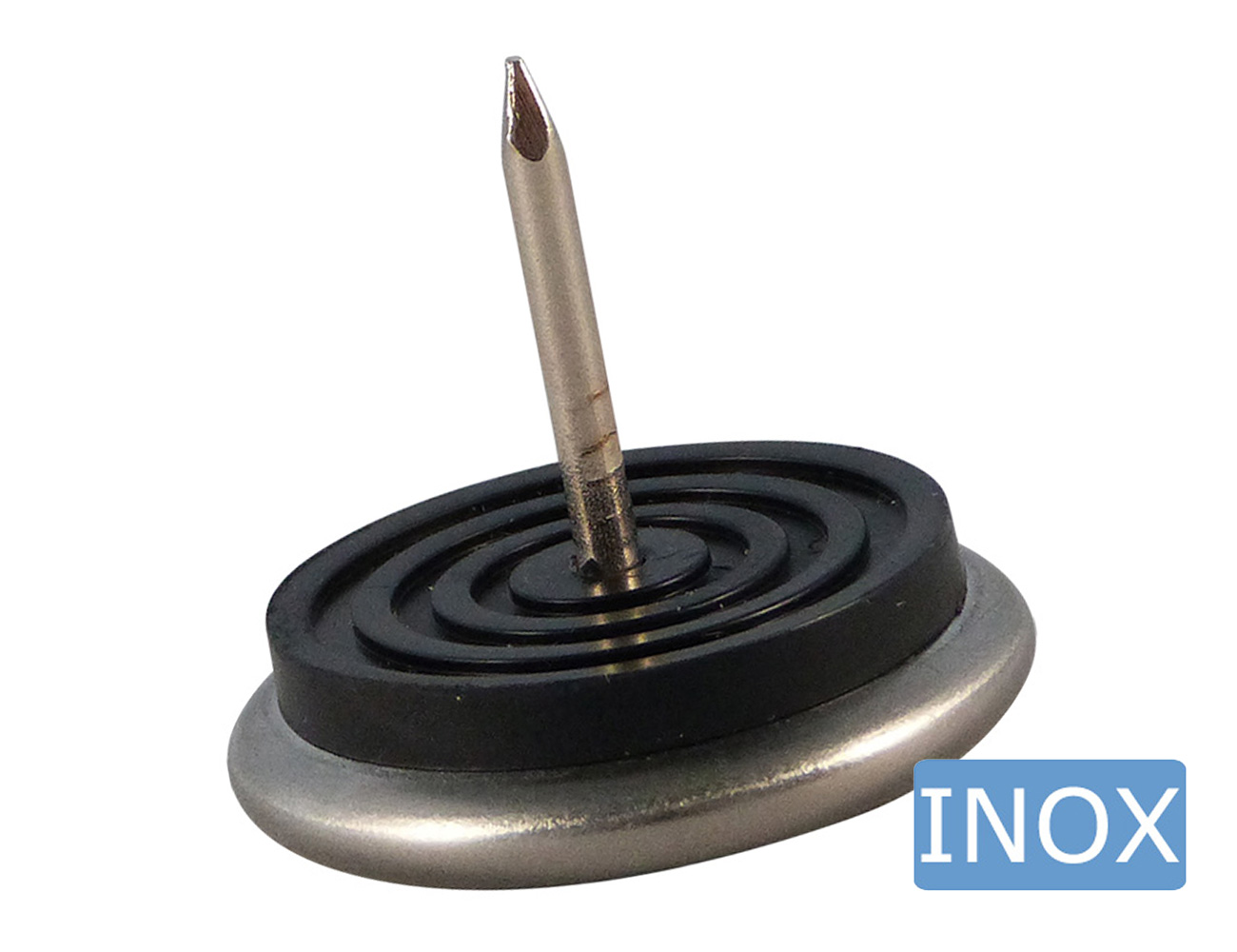 Nail-on glides with stainless steel pad