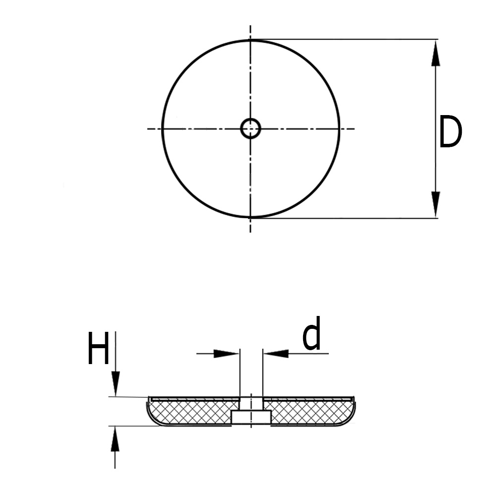 Teflon glides 19mm with bore 4,3mm