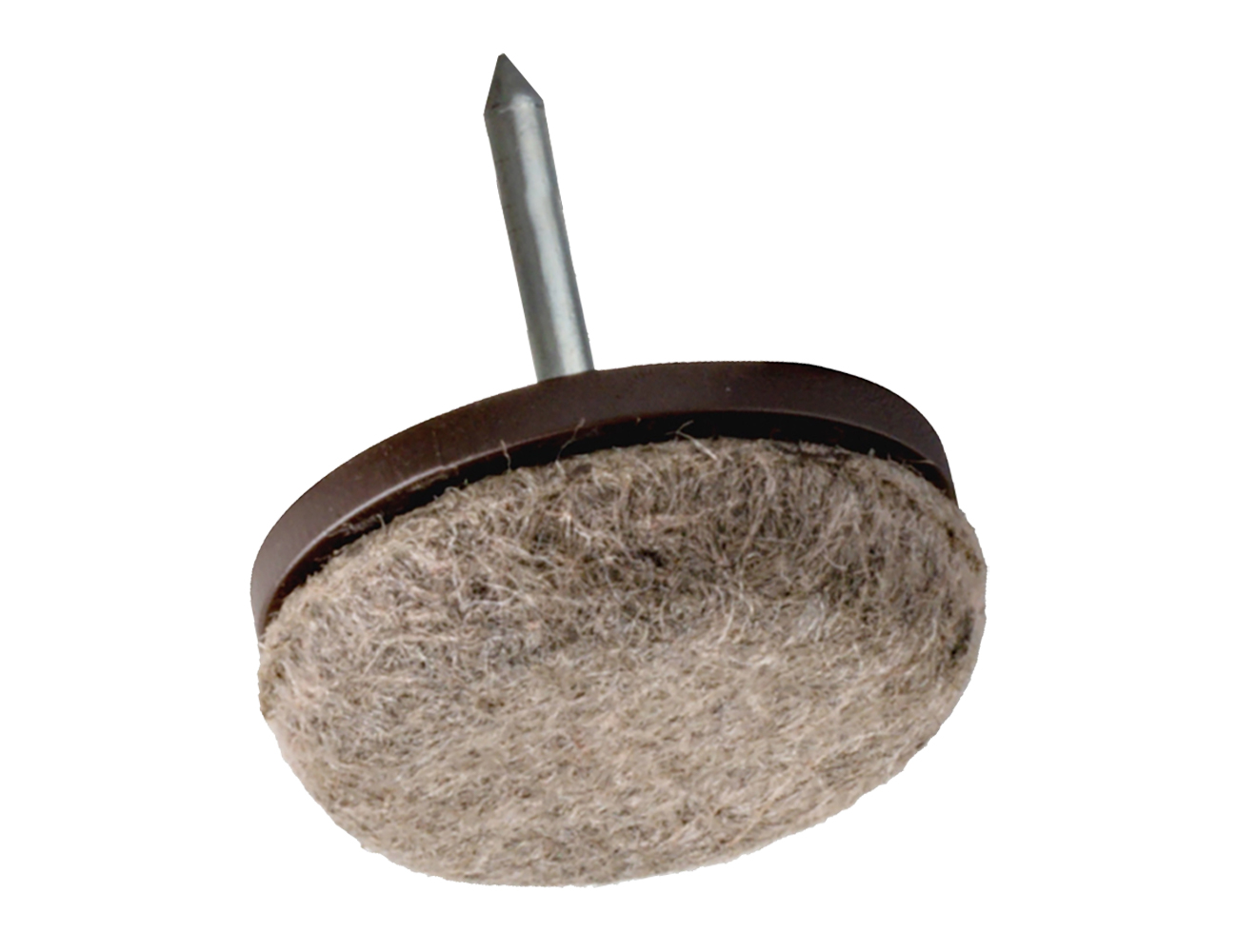 Nail on felt glides with a cup-shaped head – angled up to 15°
