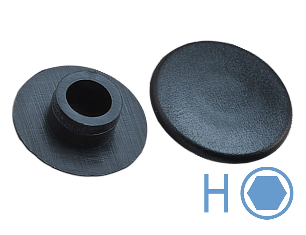 Decorative press-fit caps for hex socket countersunk screws