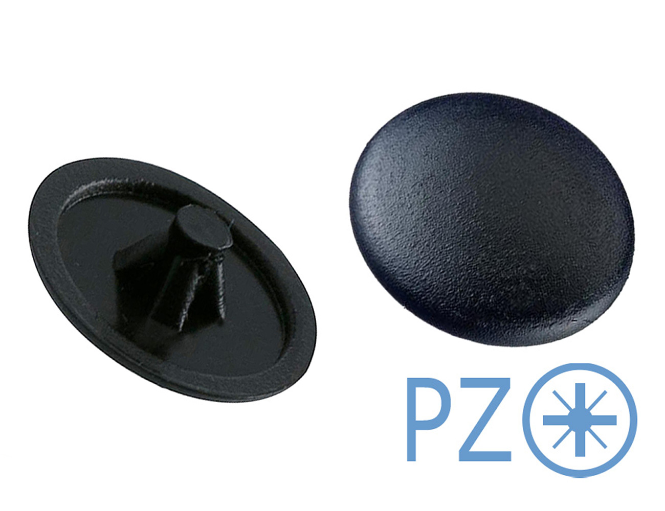 Decorative press-fit finishing caps for Pozidrive screws