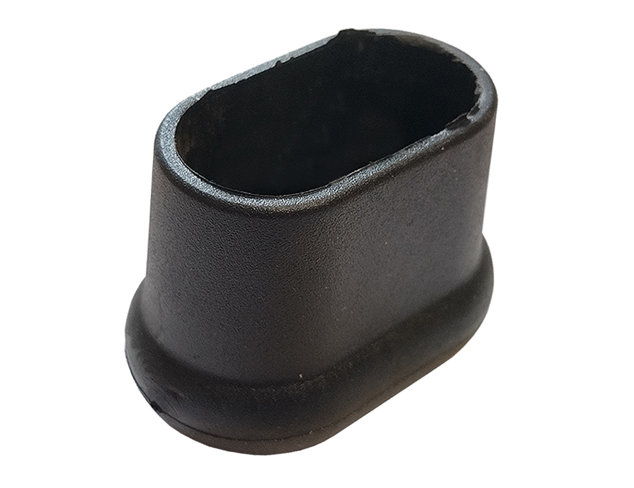 Caps & ferrules for flat oval tubes with enlarged base
