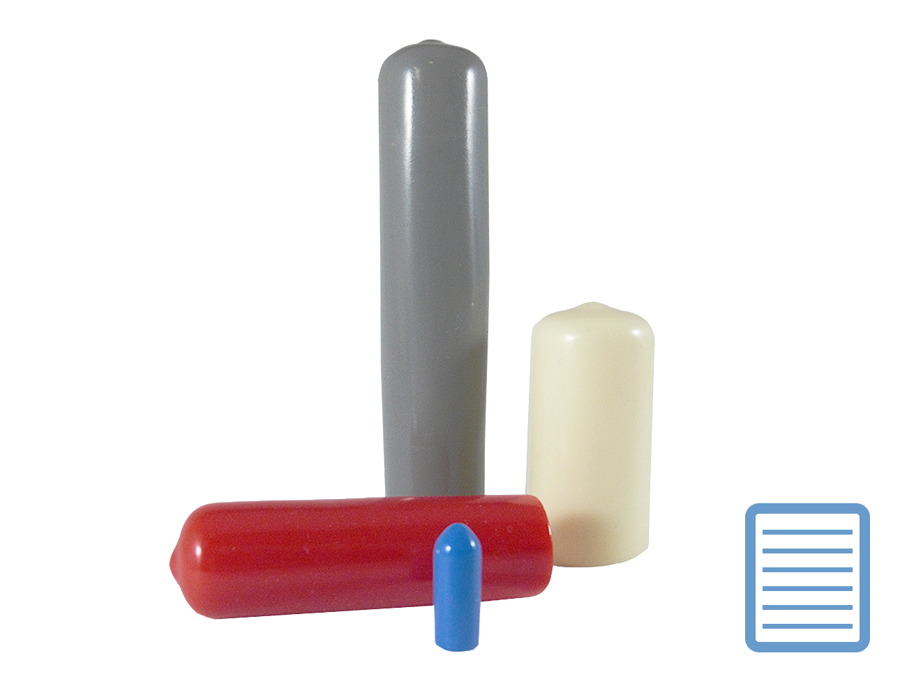 Dip moulded PVC caps for round tube - all sizes - MOQ