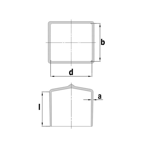 Verpas - End cap square flexible PVC 40 X 40 X 45 mm - White Verpas - End cap square flexible PVC 40 X 40 X 45 mm - White