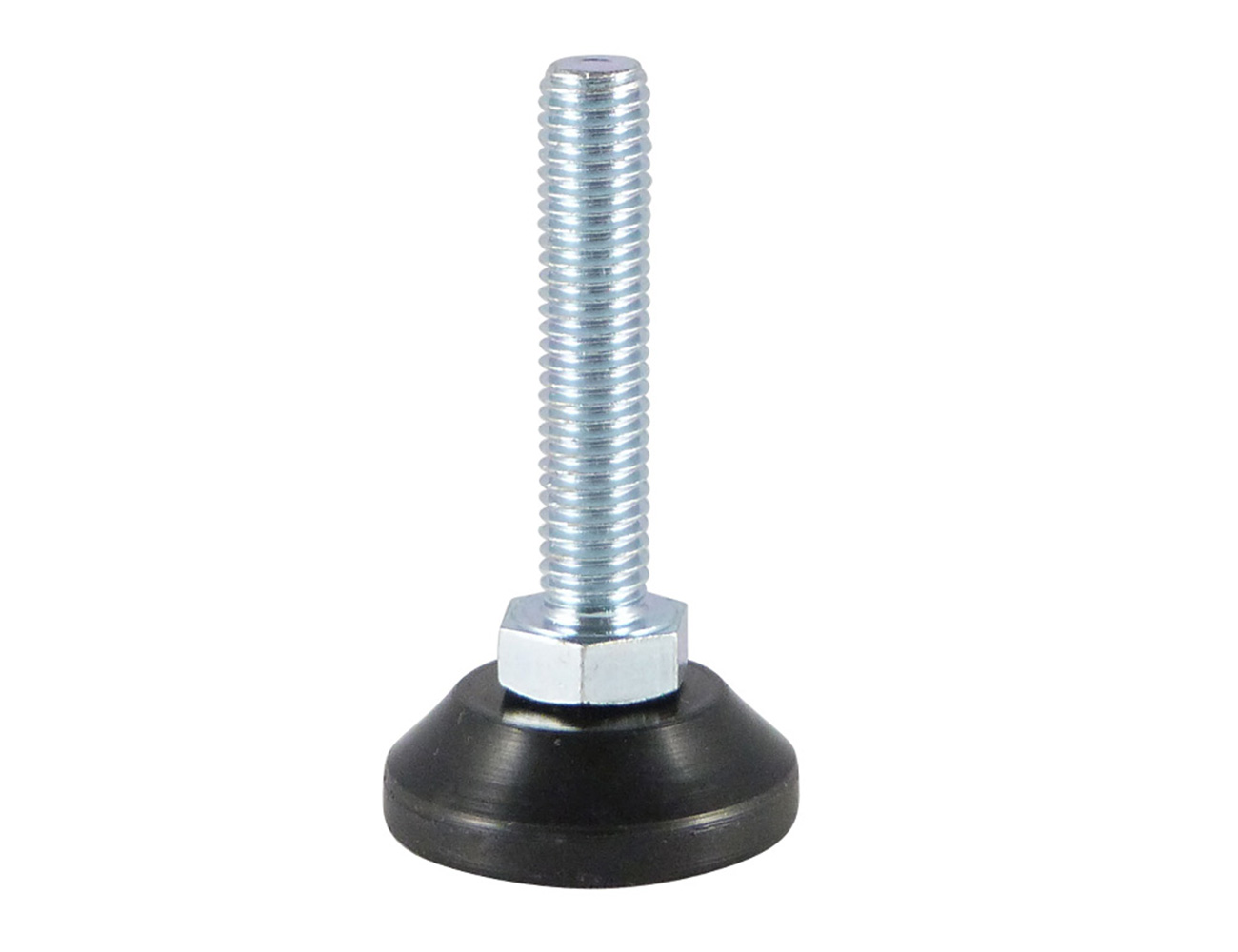 Levelling foot with swivelling plastic base