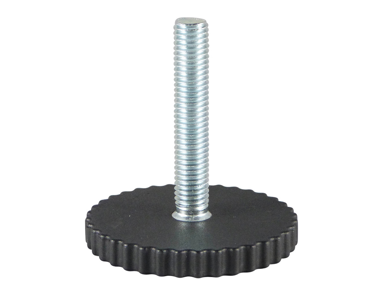 Levelling foot with knurled edge (coarse) Ø55mm - Ø60mm