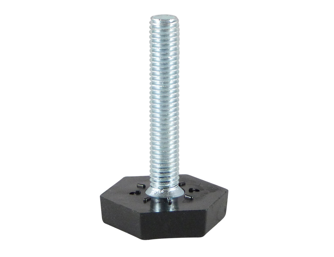 Levelling foot with hexagonal base