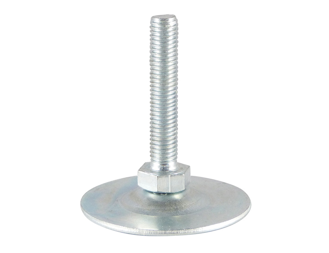 Levelling foot with swivelling galvanised steel base – without hole